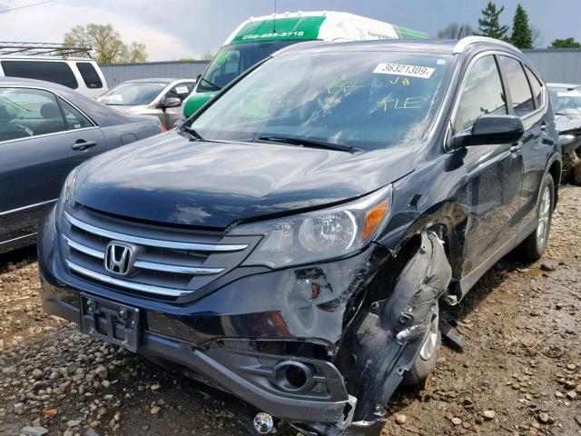 5J6RM4H77DL056472 - 2013 HONDA CR-V EXL BLACK photo 2