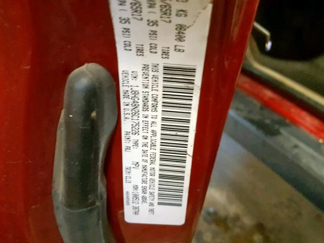 1J8HG48N26C175226 - 2006 JEEP COMMANDER წითელი ფოტო 10