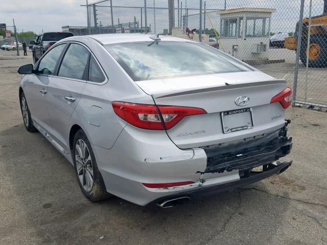 5NPE34AF5HH504520 - 2017 HYUNDAI SONATA SPO SILVER photo 3