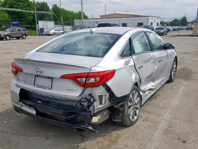 5NPE34AF5HH504520 - 2017 HYUNDAI SONATA SPO SILVER photo 4