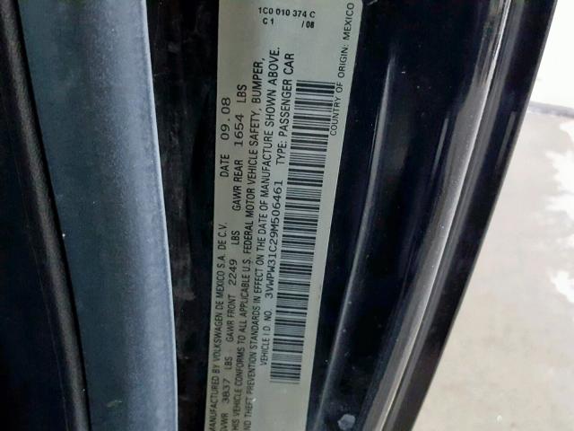 3VWPW31C29M506461 - 2009 VOLKSWAGEN NEW BEETLE შავი ფოტო 10