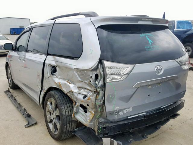 5TDXK3DCXBS130818 - 2011 TOYOTA SIENNA SPO SILVER photo 3