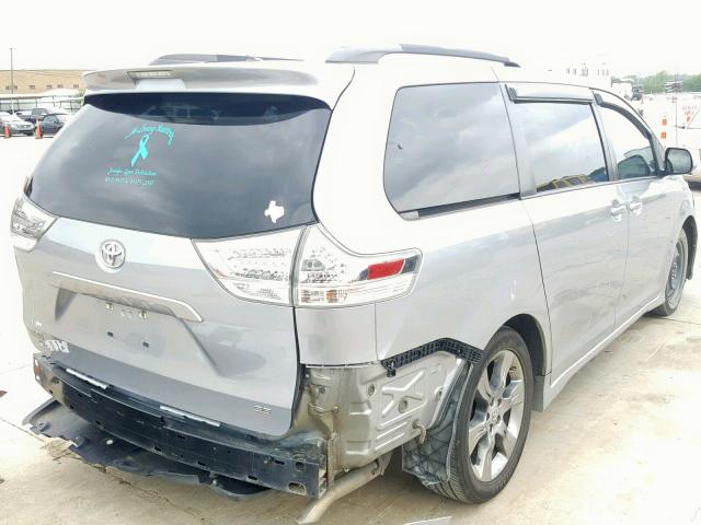 5TDXK3DCXBS130818 - 2011 TOYOTA SIENNA SPO SILVER photo 4