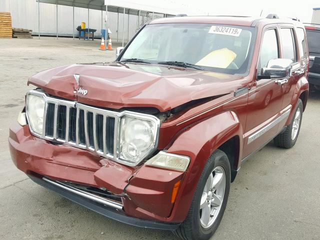 1J8GP58K38W141868 - 2008 JEEP LIBERTY LI RED photo 2