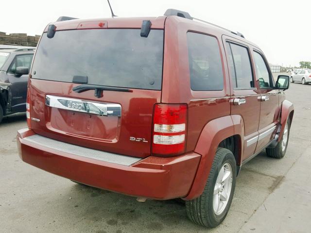 1J8GP58K38W141868 - 2008 JEEP LIBERTY LI RED photo 4