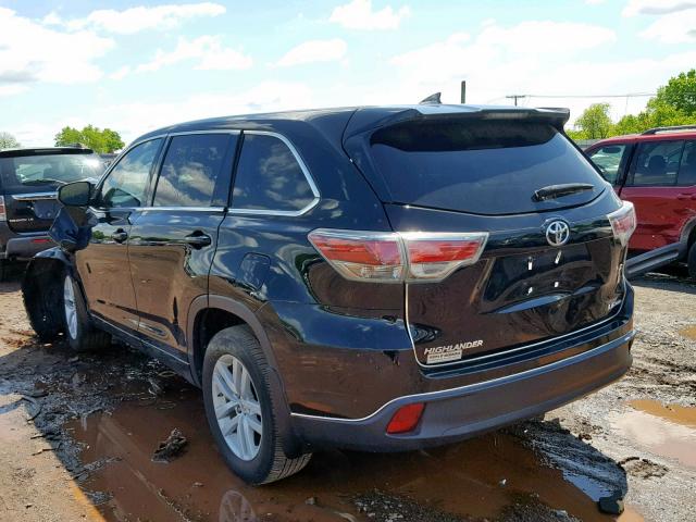 5TDBKRFH5FS132875 - 2015 TOYOTA HIGHLANDER BLACK photo 3