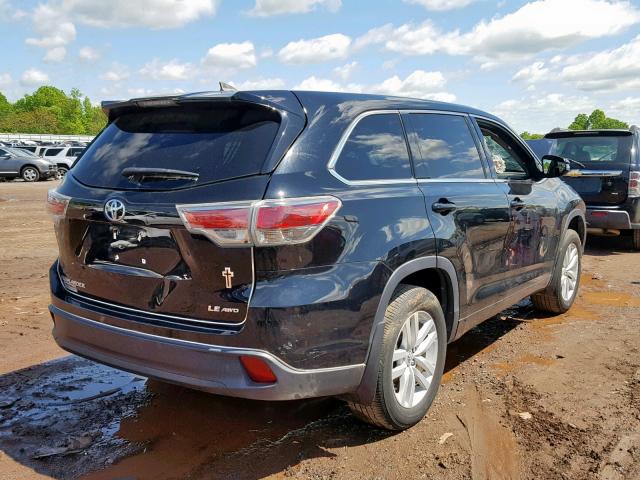 5TDBKRFH5FS132875 - 2015 TOYOTA HIGHLANDER BLACK photo 4