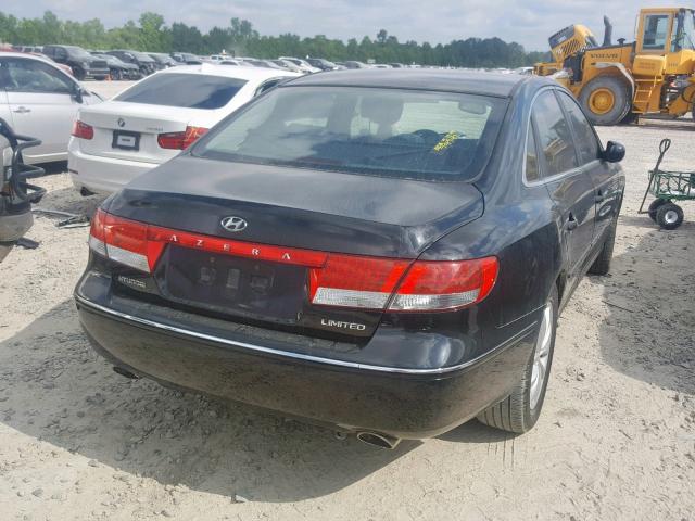 KMHFC46F96A121127 - 2006 HYUNDAI AZERA SE BLACK photo 4