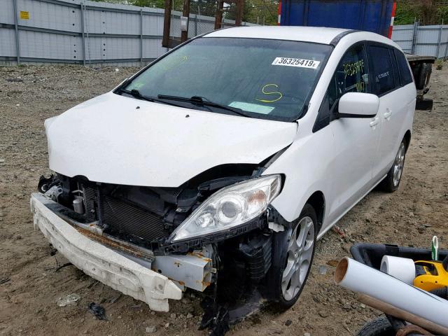 JM1CR2WL8A0363843 - 2010 MAZDA 5 WHITE photo 2