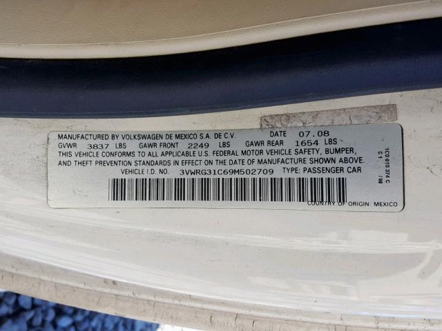 3VWRG31C69M502709 - 2009 VOLKSWAGEN NEW BEETLE Ağ foto 10