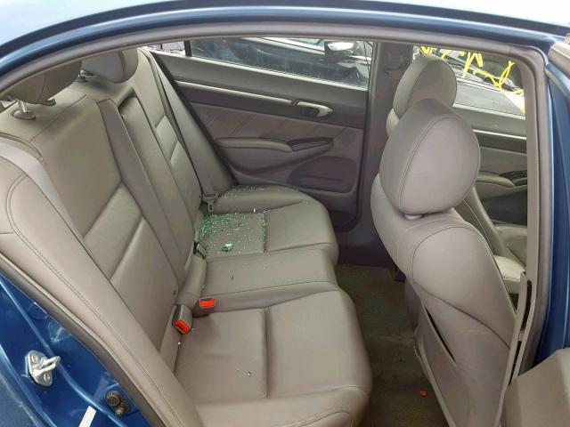 2HGFA16938H532550 - 2008 HONDA CIVIC EXL BLUE photo 6