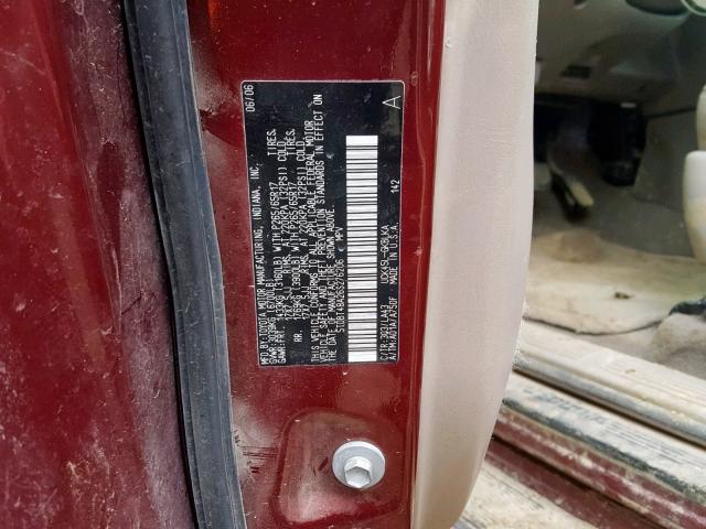 5TDBT48A26S276206 - 2006 TOYOTA SEQUOIA LI RED photo 10