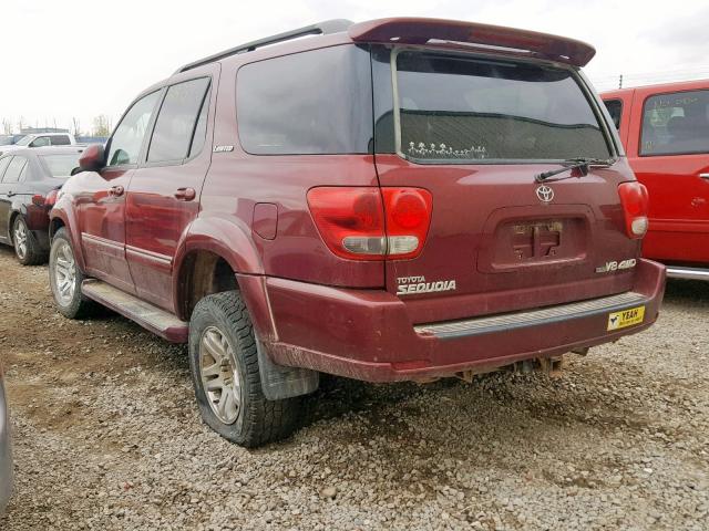 5TDBT48A26S276206 - 2006 TOYOTA SEQUOIA LI RED photo 3