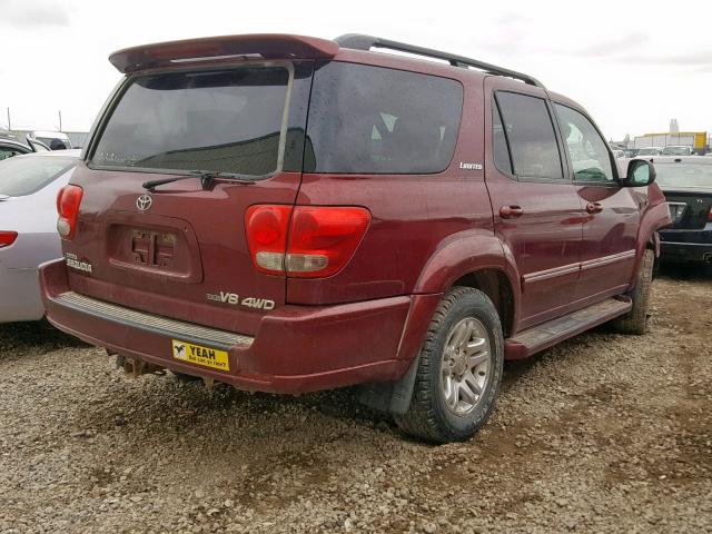 5TDBT48A26S276206 - 2006 TOYOTA SEQUOIA LI RED photo 4