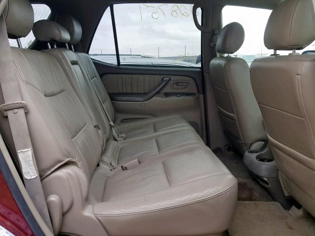 5TDBT48A26S276206 - 2006 TOYOTA SEQUOIA LI RED photo 6