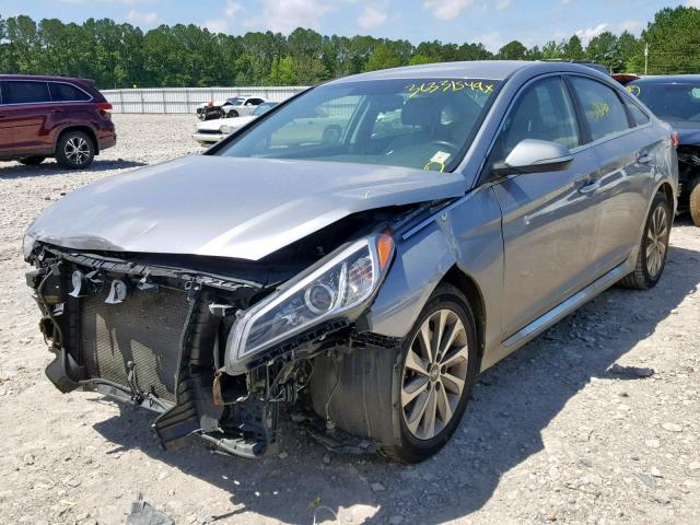 5NPE34AF1FH109635 - 2015 HYUNDAI SONATA SPO SILVER photo 2