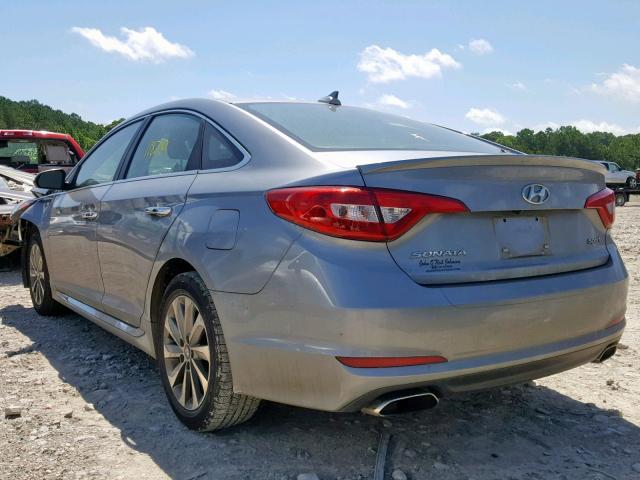 5NPE34AF1FH109635 - 2015 HYUNDAI SONATA SPO SILVER photo 3