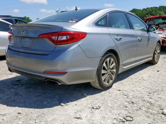 5NPE34AF1FH109635 - 2015 HYUNDAI SONATA SPO SILVER photo 4