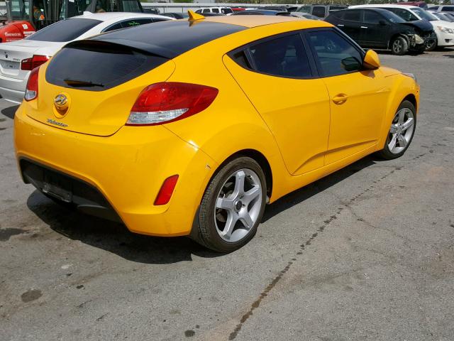 KMHTC6AD7EU199486 - 2014 HYUNDAI VELOSTER YELLOW photo 4