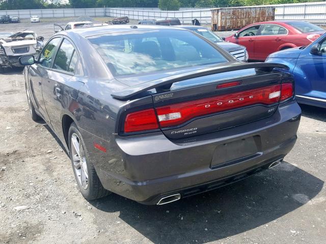 2C3CDXJGXEH147990 - 2014 DODGE CHARGER SX GRAY photo 3