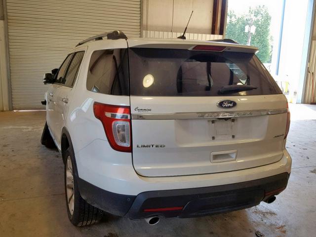 1FM5K7F83DGB33687 - 2013 FORD EXPLORER L WHITE photo 3