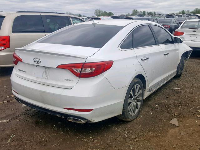 5NPE34AF2FH047971 - 2015 HYUNDAI SONATA SPO WHITE photo 4