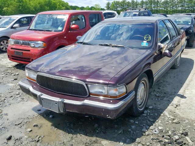 1G4BT52P7SR419965 - 1995 BUICK ROADMASTER MAROON photo 2