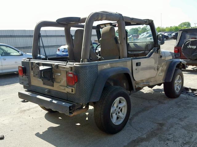 1J4FA59S34P739606 - 2004 JEEP WRANGLER / TAN photo 4