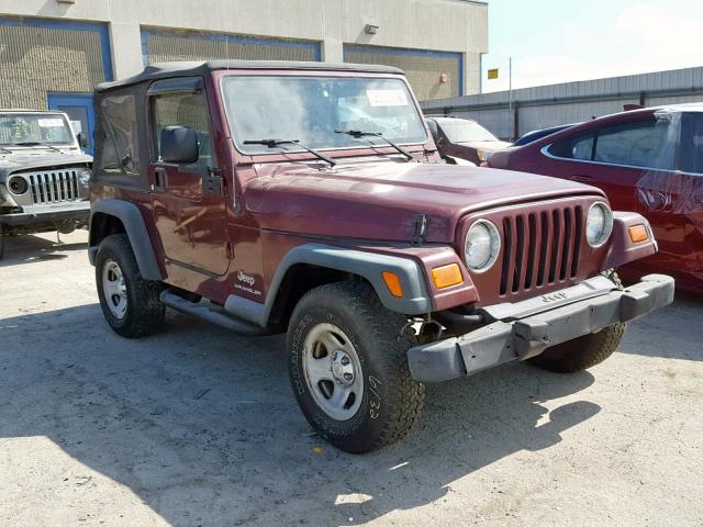 1J4FA291X4P723344 - 2004 JEEP WRANGLER / BURGUNDY photo 1