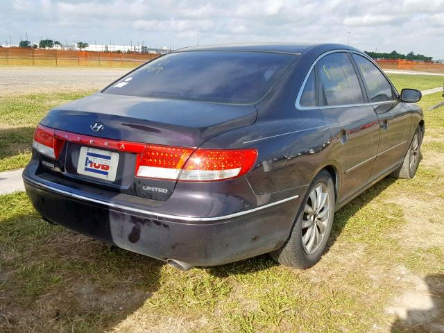 KMHFC46F06A097266 - 2006 HYUNDAI AZERA SE PURPLE photo 4