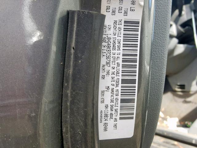 1J8HG48K97C567367 - 2007 JEEP COMMANDER GRAY photo 10