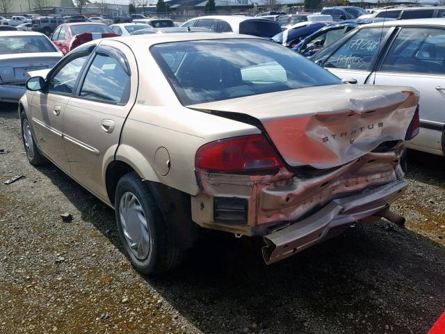 1B3EJ46X61N618430 - 2001 DODGE STRATUS SE GOLD photo 3