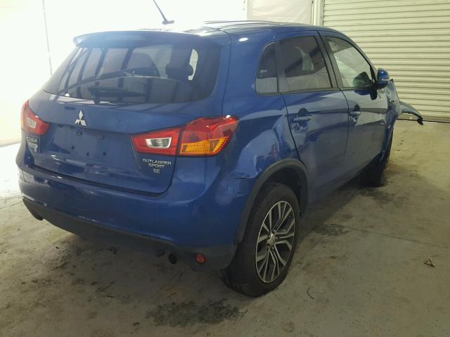 JA4AP3AW4GZ047102 - 2016 MITSUBISHI OUTLANDER BLUE photo 4