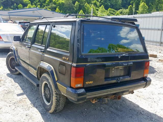 1J4FJ78S9NL100264 - 1992 JEEP CHEROKEE L BLACK photo 3