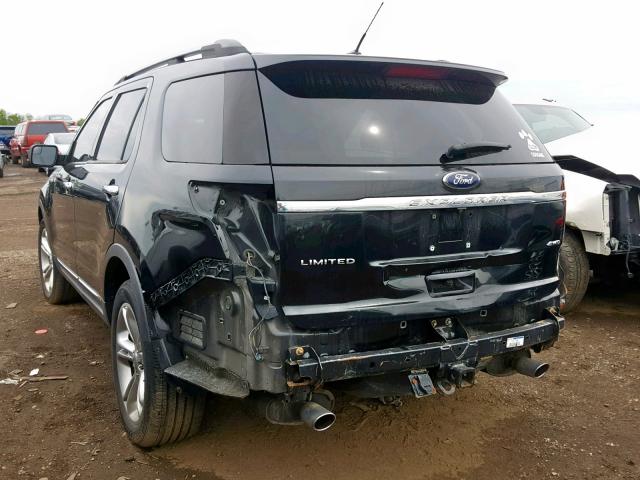 1FMHK8F82BGA10009 - 2011 FORD EXPLORER L BLACK photo 3