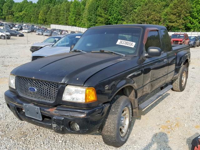 1FTYR44U62PA95302 - 2002 FORD RANGER SUP BLACK photo 2