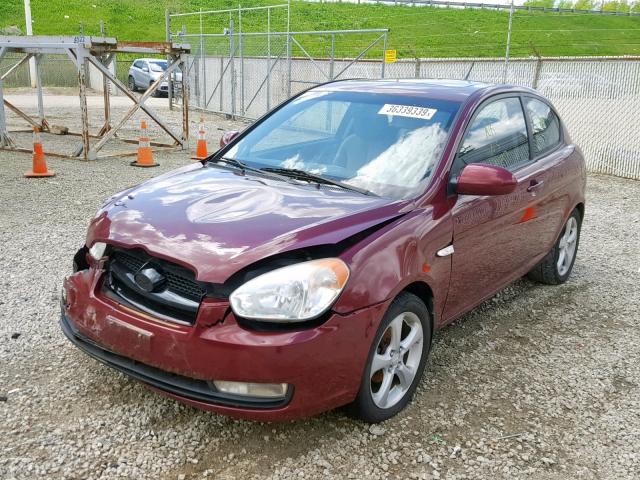 KMHCN36CX7U020224 - 2007 HYUNDAI ACCENT SE RED photo 2