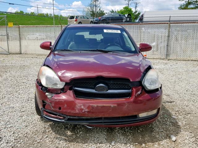 KMHCN36CX7U020224 - 2007 HYUNDAI ACCENT SE RED photo 9