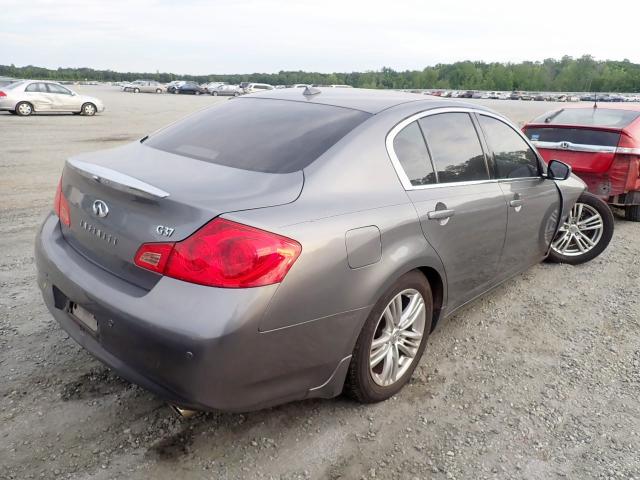 JN1CV6AP8AM400821 - 2010 INFINITI G37 BASE GRAY photo 4