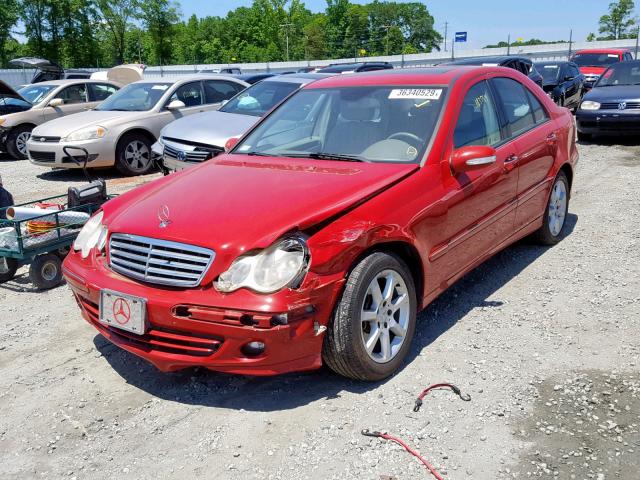 WDBRF92HX7F879932 - 2007 MERCEDES-BENZ C 280 4MAT RED photo 2