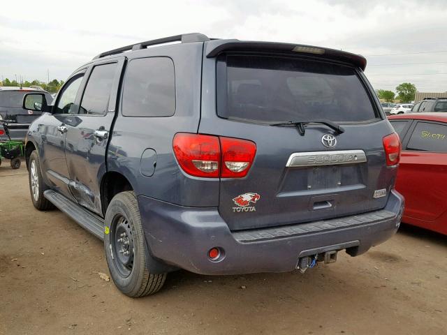 5TDBY67A78S020497 - 2008 TOYOTA SEQUOIA PL GRAY photo 3