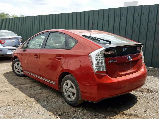 JTDKN3DU5B1445386 - 2011 TOYOTA PRIUS RED photo 3