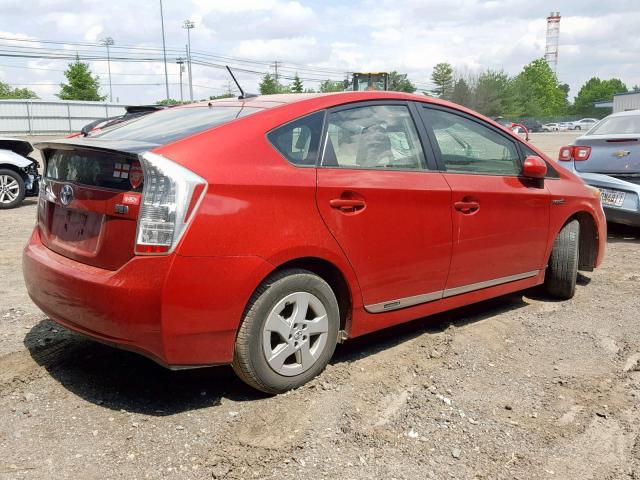 JTDKN3DU5B1445386 - 2011 TOYOTA PRIUS RED photo 4