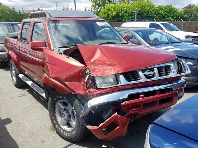 1N6ED27T0YC414635 - 2000 NISSAN FRONTIER C RED photo 1