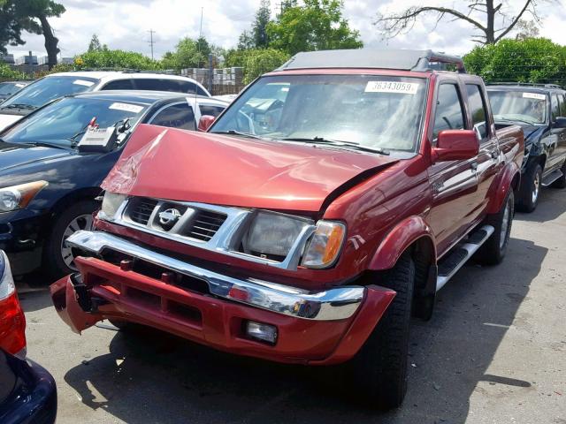 1N6ED27T0YC414635 - 2000 NISSAN FRONTIER C RED photo 2