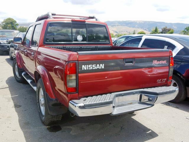 1N6ED27T0YC414635 - 2000 NISSAN FRONTIER C RED photo 3