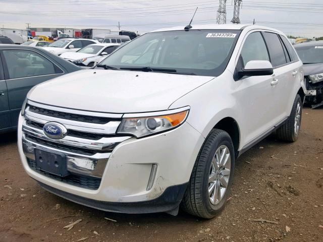 2FMDK3JCXDBA37675 - 2013 FORD EDGE SEL WHITE photo 2