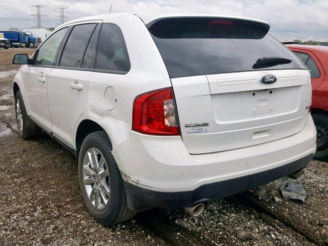 2FMDK3JCXDBA37675 - 2013 FORD EDGE SEL WHITE photo 3