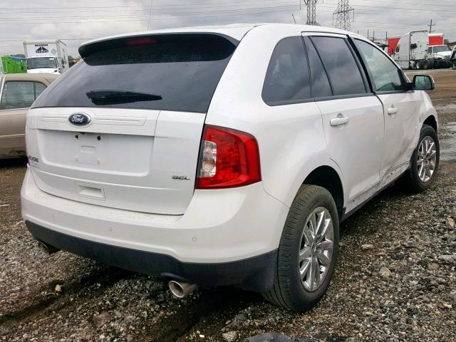 2FMDK3JCXDBA37675 - 2013 FORD EDGE SEL WHITE photo 4