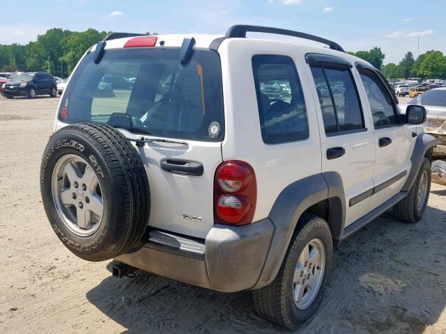 1J4GK48K26W286312 - 2006 JEEP LIBERTY SP WHITE photo 4